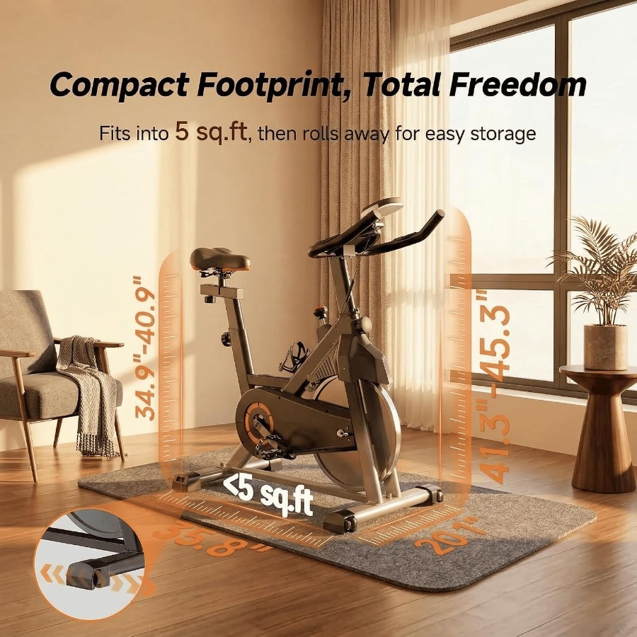 Home Exercise Bike with Silent - đánh giá và giá Brake Pads Bike